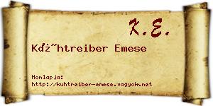 Kühtreiber Emese névjegykártya