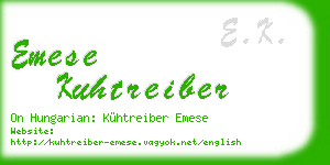 emese kuhtreiber business card
